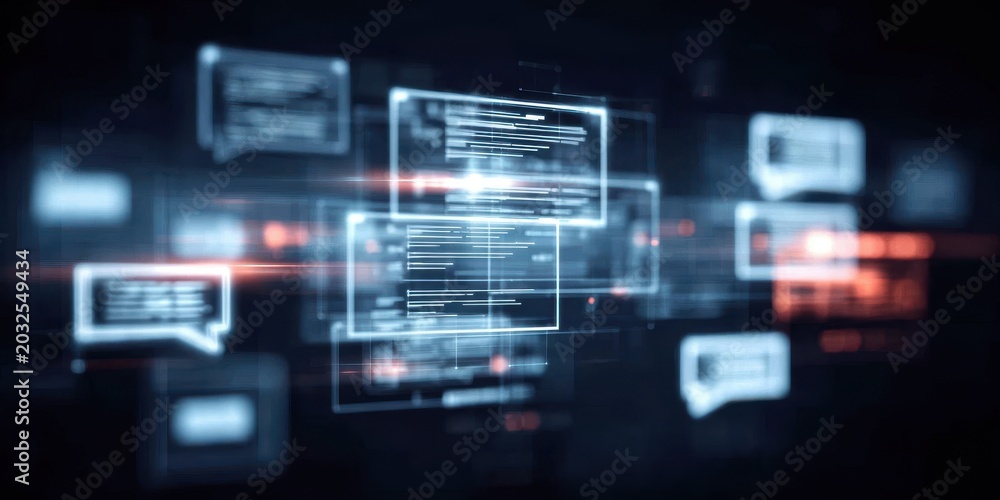 Fototapeta premium Future communication starts with a message or chat interaction where feedback and a detailed response enhance the user experience of the service.