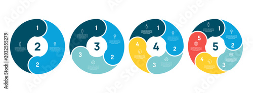 Cuadro en lienzo Circle venn diagram infographic set