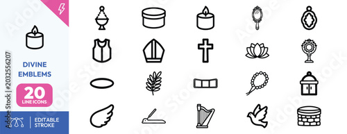 Schilderij op canvas Divine Emblems icon set