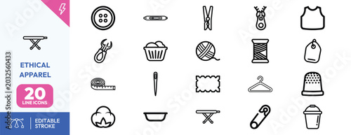 Tableau sur toile Ethical Apparel icon set