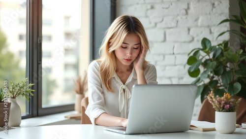businesswoman working on laptop