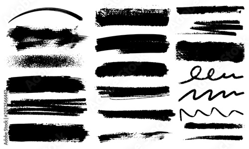 Bild auf Leinwand Abstract Rough Scribble Stroke Collection – Charcoal Doodle Lines, Wavy Brush Swashes, Pencil Sketch Strokes & Textured Marker Marks Isolated on transparent Background