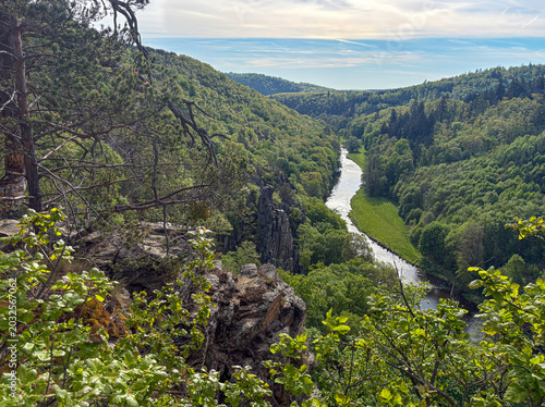 Stunning River Snaking Through Lush Valleys