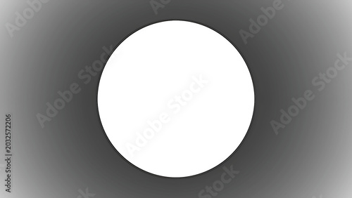 Foto ​A clean white circle frame isolated on a dark grey radial gradient blur vignett