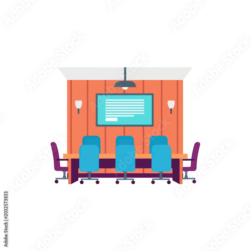 Obraz na plátně Conference room with chairs and projector.