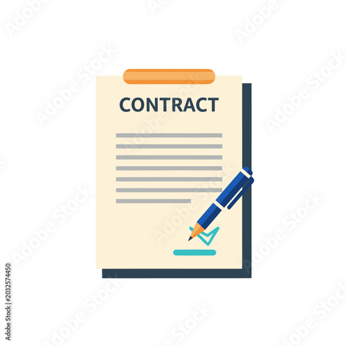 Contract Document with Pen Signing.
