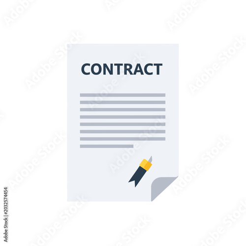 Contract Document with Pen Signing.