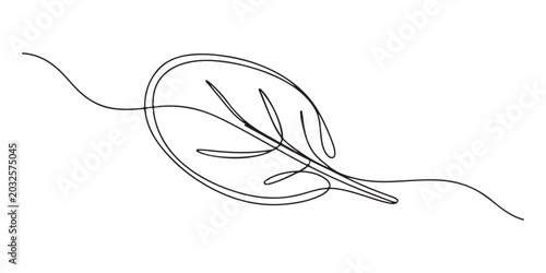 Single continuous line drawing of whole healthy organic green spinach leaves for farm logo identity. Fresh leafy green flowering concept for plant icon. Modern one line draw design vector illustration