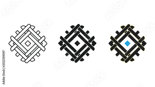 Geometric woven pattern vector illustration