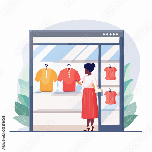 Woman Shopping Online for Clothes
