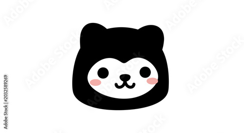 Obraz na płótnie Cute black and white panda face.