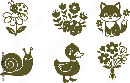 Fotografía Whimsical forest friends and florals