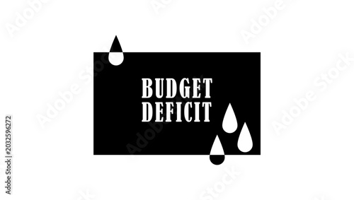 Tableau sur toile budget deficit symbol, black isolated vector silhouette