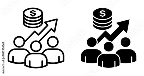 Photos Business Growth Icons, Financial Success Symbols, Teamwork Profit Chart, Investm