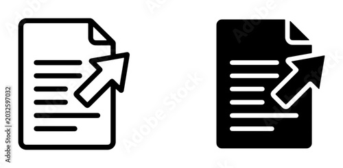 Photos Document Upload Icon Set, Digital Data Transfer, File Submission Vector Graphics