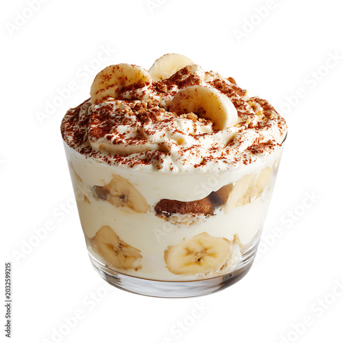 Banana Tiramisu on a white background(3)