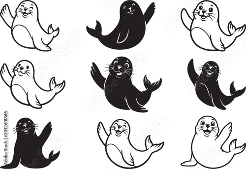 WAVING SEAL SILHOUETTE