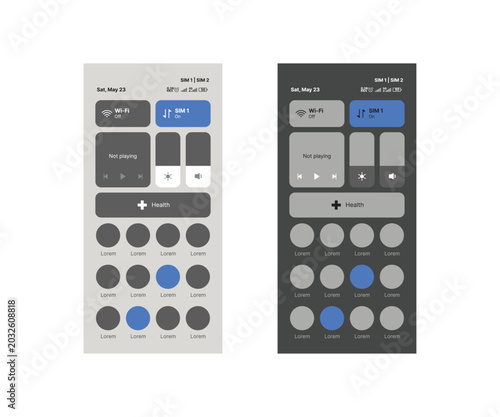 Modern Mobile Control Panel Smartphone