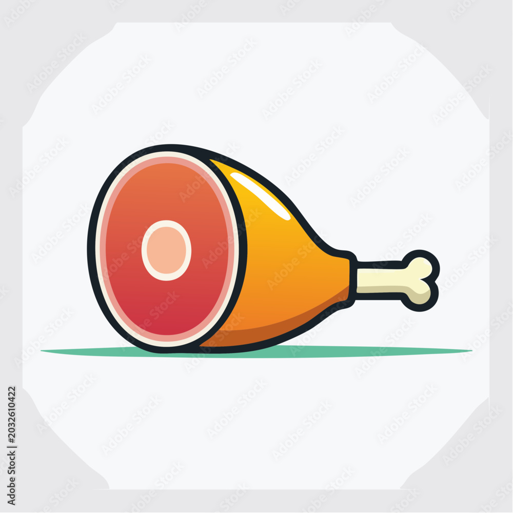 Fototapeta premium Cartoon Ham Hock Icon