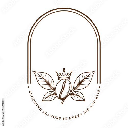 Espresso King Logo, Coffee Shop Identity, Royal Bean Illustration