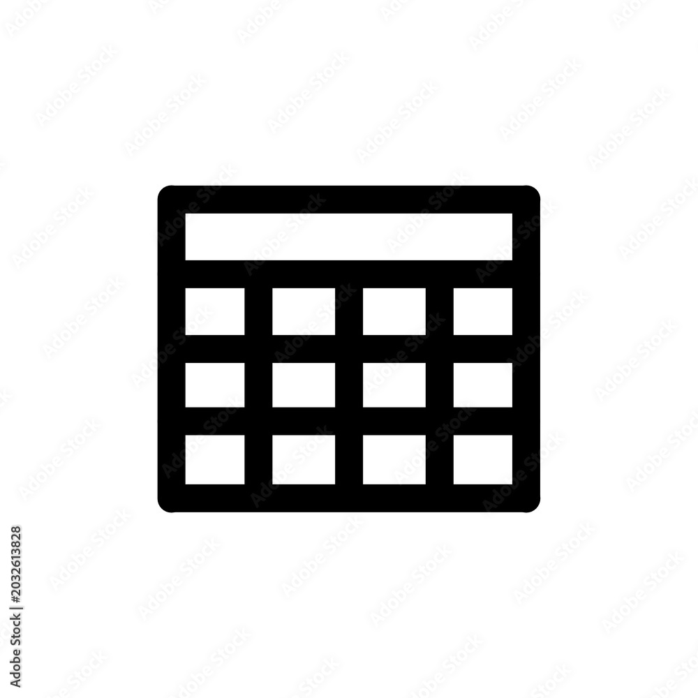 Naklejka premium high quality calendar grid vector icon strictly built for premium task management interfaces.
