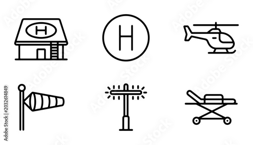 Photos Medical Helicopter Landing Pad Icons, Hospital Transport, Emergency Services