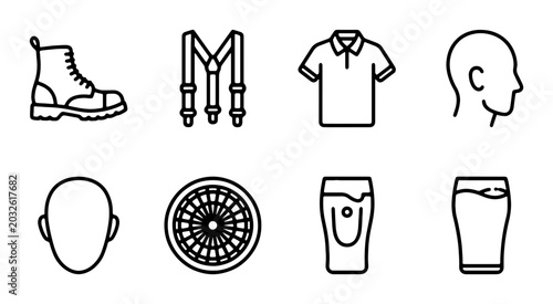Foto Skinhead Style Icons: Boots, Braces, Polo Shirt, Shaved Head, Beer Glasses, Roul