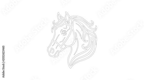 Foto Abstract Horse Head Composed of Musical Notes.