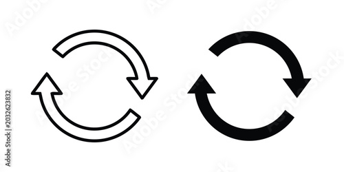 Fotografija Circular arrows icon representing refresh, reload, or cycle in a clean and moder