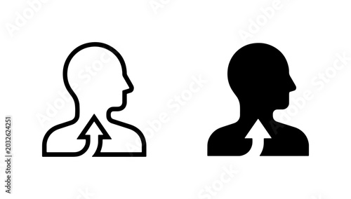 Schilderij op canvas Human Respiration Icons, Airflow Symbol, Breathing Process Vector Graphics, Medi