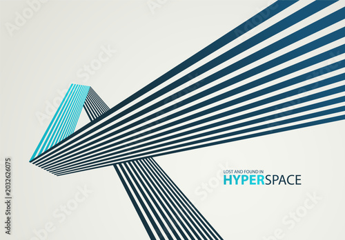 Foto Perspective 3D lines in dynamic motion vector abstract background, optical illusion of speed and force, aggressive and insane wallpaper, modern graphics