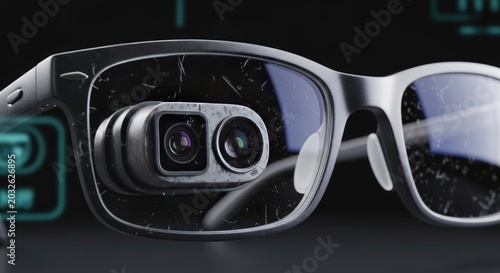 Futuristic Smart Glasses with Dual Camera Sensors