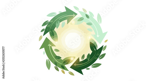 Quadro su tela Eco-friendly circular economy, renewable energy and sustainability concept with