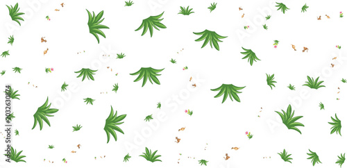 Tableau sur toile Green Leaf Pattern On White Background A Repeating Botanical Illustration