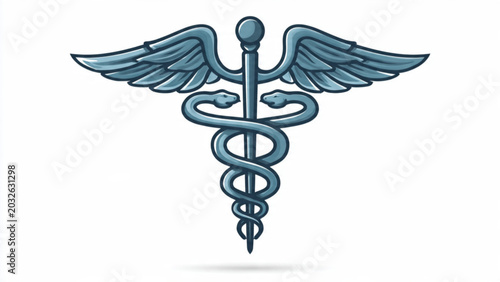 Tableau sur toile Medical Symbol Caduceus with Wings for Healthcare and Hospital Services