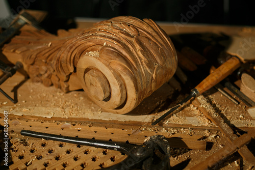 Fotografie Woodwork Craftsmanship Scene
