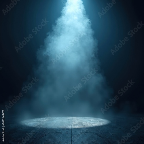 Mysterious Spotlight in a Foggy Atmosphere