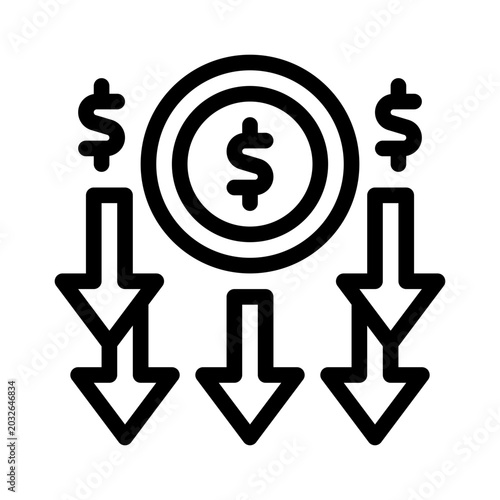 Quadro em tela deflation line icon