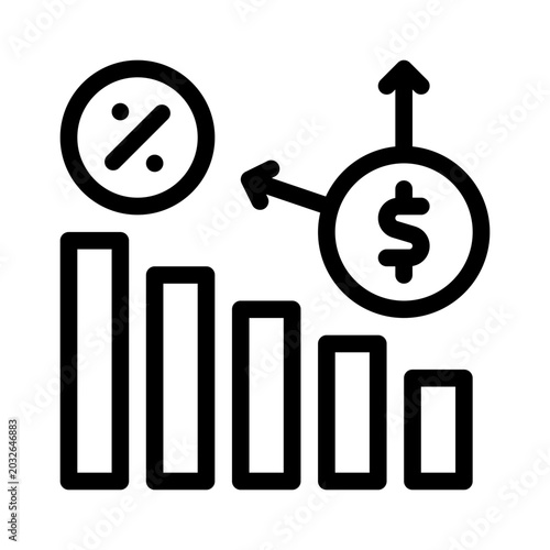 interest rate line icon