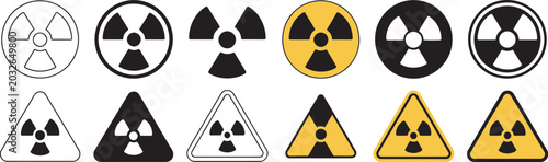 Cuadro en lienzo Radiation hazard icon nuclear danger graphics isolated vector symbol representing radioactive material warning, nuclear risk zones and laboratory safety protection signage design