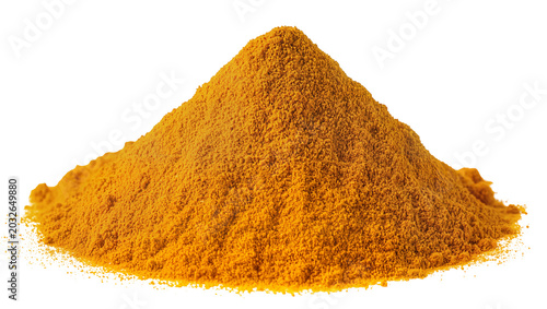 Obraz na plátne Pile of bright orange turmeric powder spice