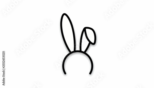 Bild auf Leinwand Bunny ears headband, black, vector, cartoon, illustration, party accessory, cost