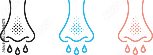 Fotografía Runny nose icon sneeze flu allergy graphics nasal congestion symbols rhinitis infection concept vector illustration for healthcare, cold and allergy awareness design