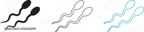 Foto Sperm cell icon set in versatile styles for medical fertility reproductive healt