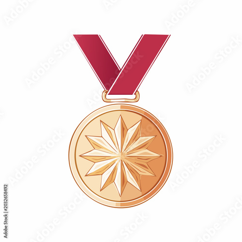 Bronze Medal with Red Ribbon