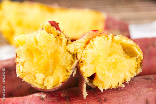 Принти на полотні Freshly Dug Yellow Sweet Potato Heart Chestnut Flesh Shaanxi China Sandy Texture