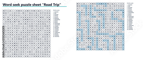 Word search puzzle sheet themed 