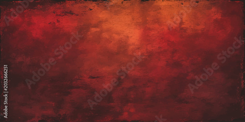 Foto Grunge red paint textured background with smoky fire flame effect and dark abstr