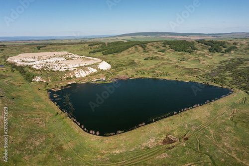 Quadro su tela Southern Urals, phosphogypsum dumps and settling basins of the Meleuz mineral fertilizers plant