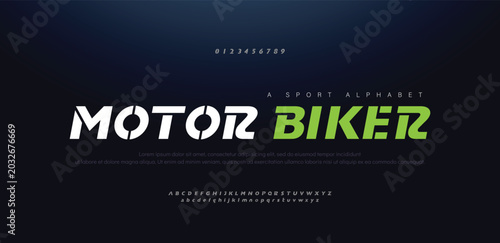 Canvastavla Sport modern italic alphabet fonts and number
